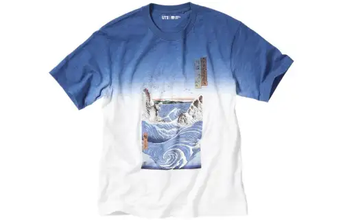 UNIQLO T Shirts Unisex Blue Crew Neck Moderate Other