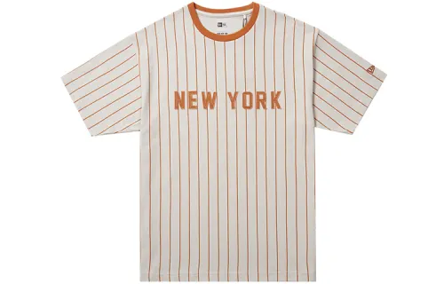 New Era T Shirts Unisex Gray White Crew Neck Moderate Straight Fit