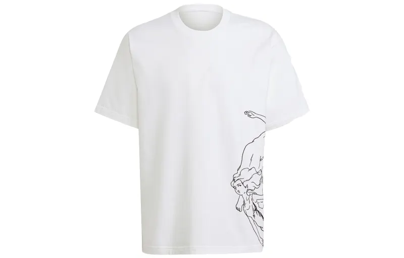 Adidas Originals T Shirts Men's White Crew Neck Moderate Straight Fit