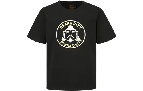 EVISU T Shirts Men's Black Crew Neck Moderate Straight Fit