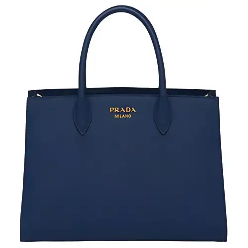 PRADA Saffiano Leather Shoulder Bag, Crossbody Bag, Handbag Large Women's Bright Blue
