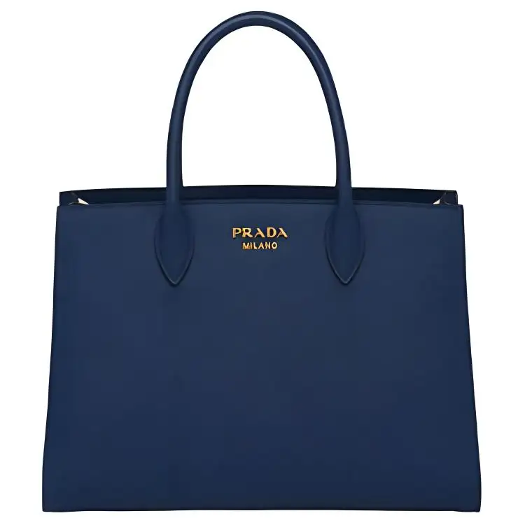 PRADA Saffiano Leather Shoulder Bag, Crossbody Bag, Handbag Large Women's Bright Blue