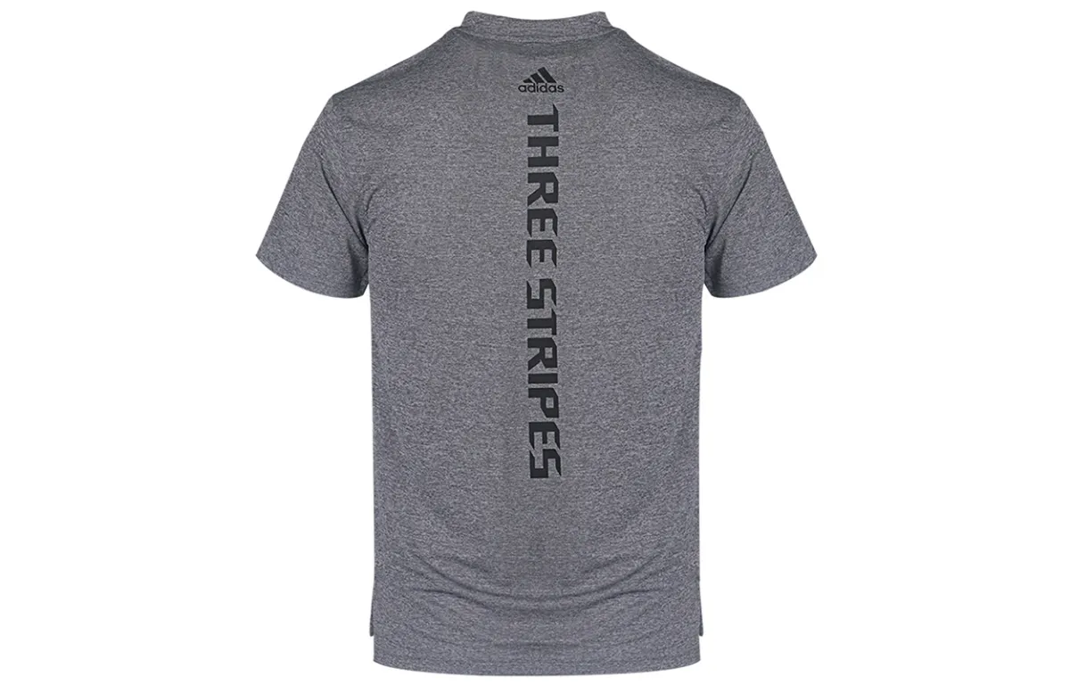 Adidas T-Shirts Men's Gray Crew Neck Moderate Straight Fit