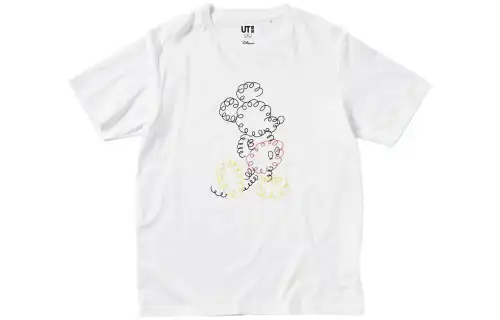 UNIQLO T Shirts Unisex White Crew Neck Moderate