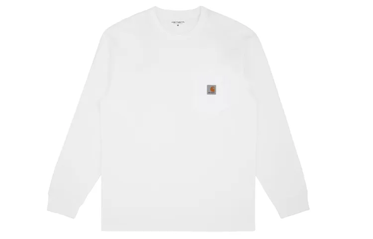 Carhartt WIP T-Shirts Men's White Crew Neck Moderate Straight Fit