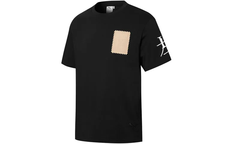 PUMA T-Shirts Men's Black Crew Neck Moderate
