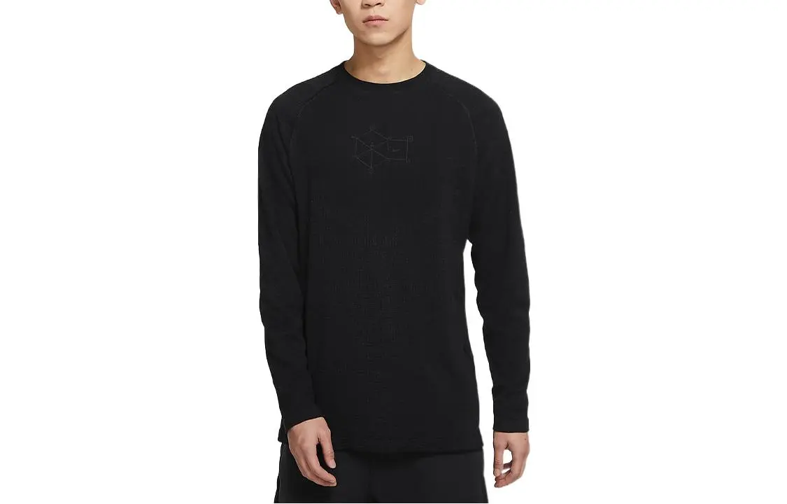 Nike T-Shirts Men's Black Crew Neck Moderate Straight Fit