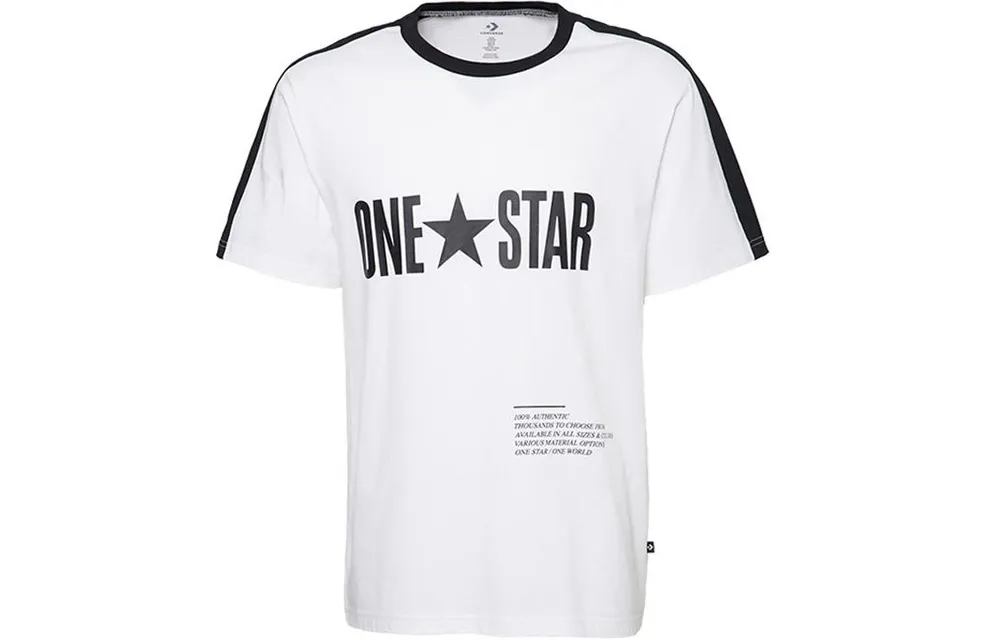 Converse T-Shirts Men's White Crew Neck Moderate Straight Fit