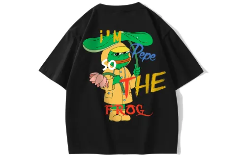 Pepe The Frog T Shirts Unisex Crew Neck Moderate Straight Fit