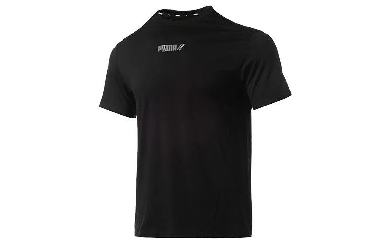 PUMA T-Shirts Men's Black Crew Neck Moderate Straight Fit