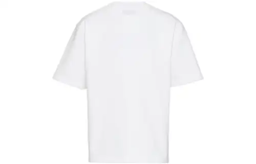 PRADA T Shirts Men's White Crew Neck Moderate Straight Fit
