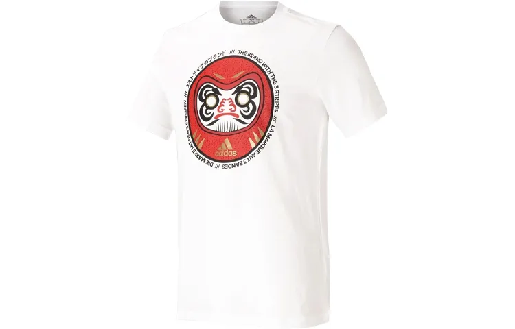 Adidas T-Shirts Men's White Crew Neck Moderate Straight Fit