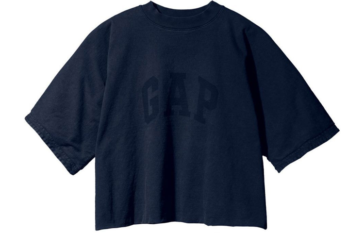 YEEZY × Gap x Balenciaga tripartite joint model FW22 Logo animal print short-sleeved raglan T-shirt, same style for men and women, navy blue