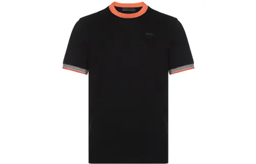 PRADA T Shirts Men's Black Crew Neck Moderate Straight Fit