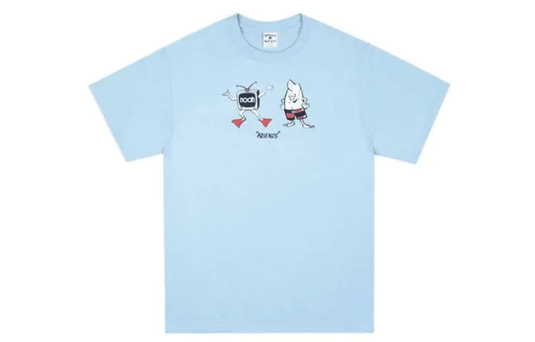 NOAH T Shirts Unisex Sky Blue Crew Neck Moderate Straight Fit