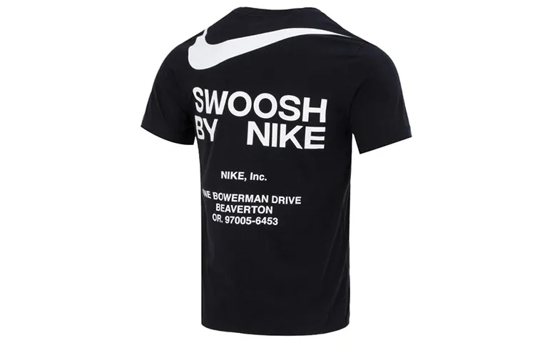Nike Sportswear Big Swoosh Running Gym Cotton T-Shirt Black