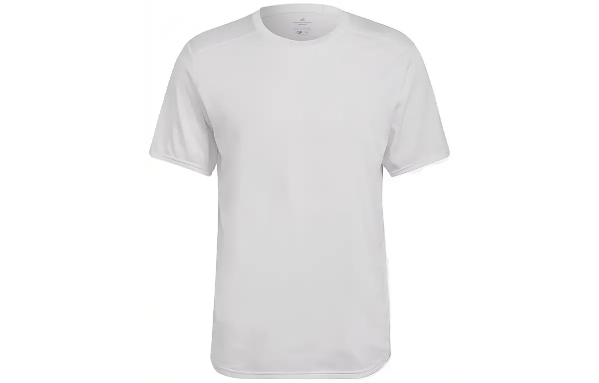 Adidas T-Shirts Men's White Crew Neck Moderate Straight Fit