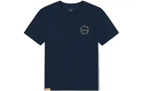 Vans T Shirts Unisex Dark Blue Crew Neck Moderate