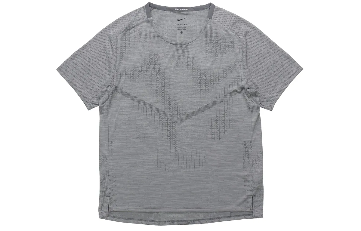 Nike T-Shirts Men's Gray Crew Neck Moderate Straight Fit