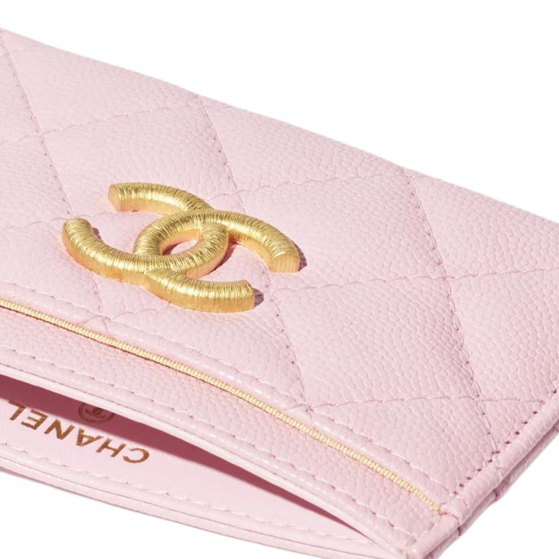 Женский картхолдер Chanel 25P C LOGO (светло-розовый) — фото 3