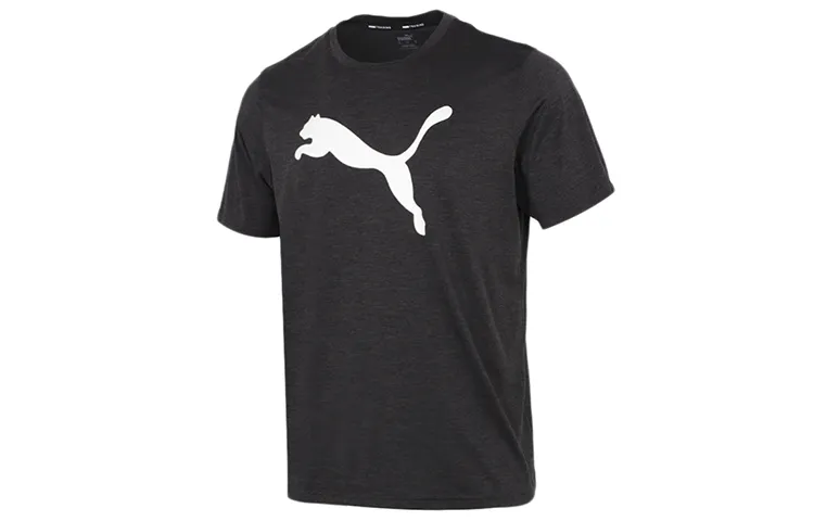 PUMA T-Shirts Men's Black Crew Neck Moderate Straight Fit