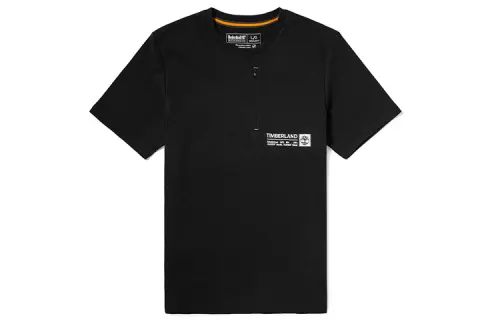 Timberland T Shirts Men's Black Crew Neck Moderate Straight Fit