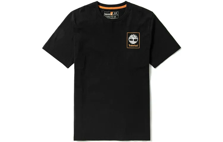 Timberland T-Shirts Men's Black Crew Neck Moderate Straight Fit