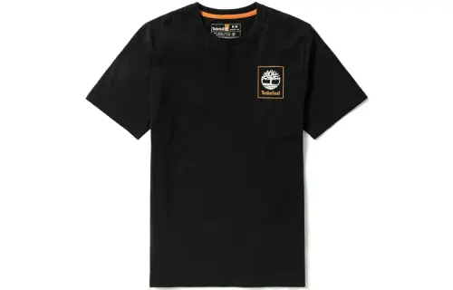 Timberland T Shirts Men's Black Crew Neck Moderate Straight Fit