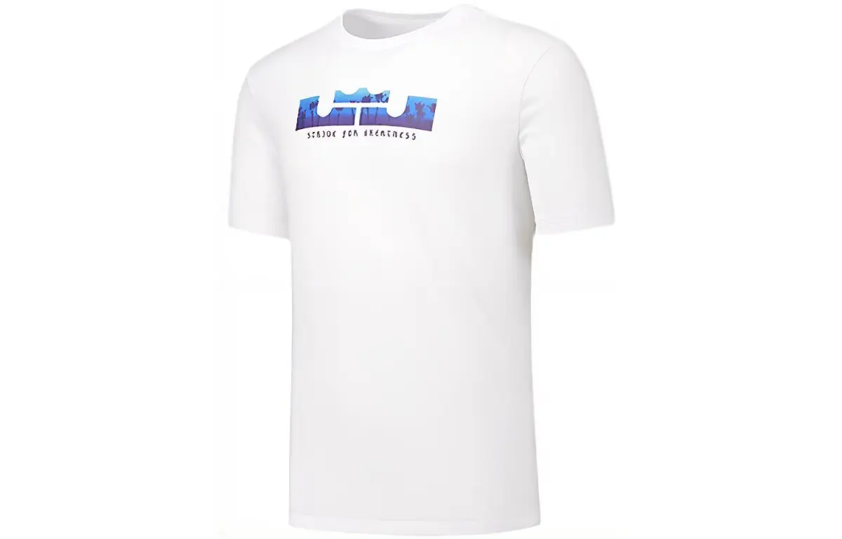 Nike T-Shirts Men's White Crew Neck Moderate Straight Fit