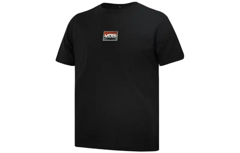 Vans T Shirts Unisex Black Crew Neck Moderate Straight Fit