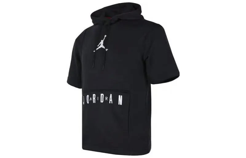 Jordan T-Shirts Men's Black Hooded (Non-detachable) Moderate Straight Fit