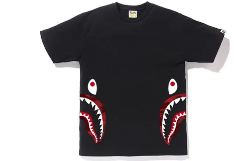 A BATHING APE Shark Series T Shirts Unisex Crew Neck Moderate Straight Fit