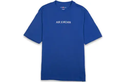 Jordan Air T Shirts Men's Blue Crew Neck Moderate Straight Fit