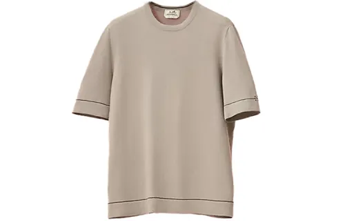HERMES T Shirts Men's Rock Gray Crew Neck Moderate Straight Fit