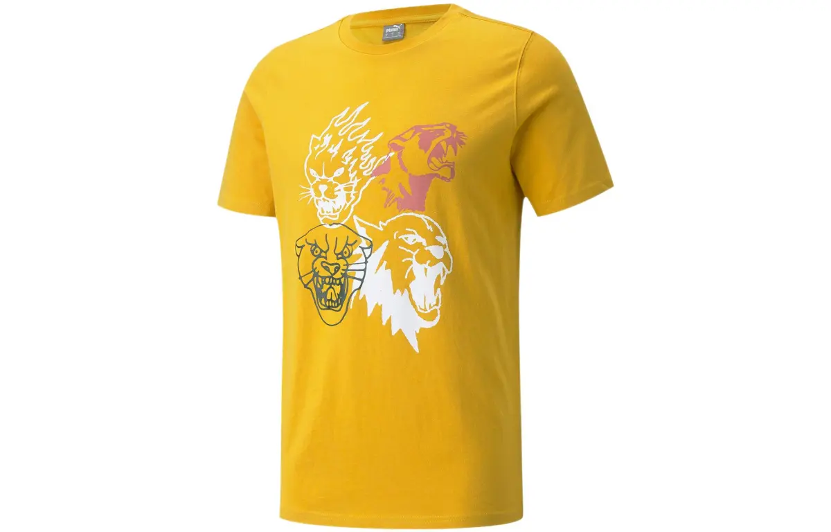 PUMA HIROTTON T-Shirts Men's Yellow Crew Neck Moderate Other
