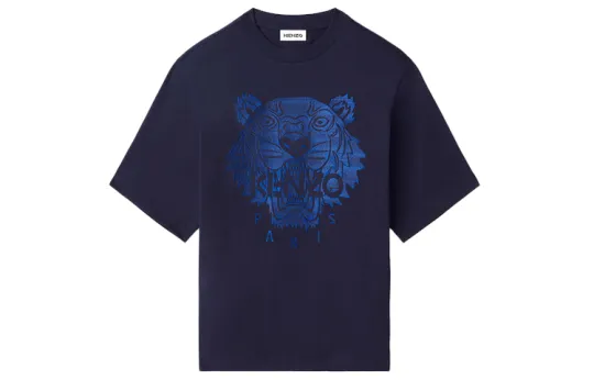KENZO T Shirts Men's Marine Blue Crew Neck Moderate Straight Fit