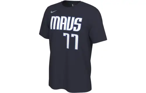 Nike Dallas Mavericks Doncic No. 77 basketball round neck short-sleeved T-shirt men's navy blue