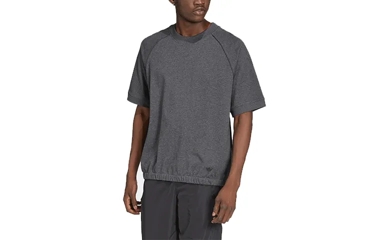 Adidas T-Shirts Men's Dark Gray Crew Neck Moderate Straight Fit