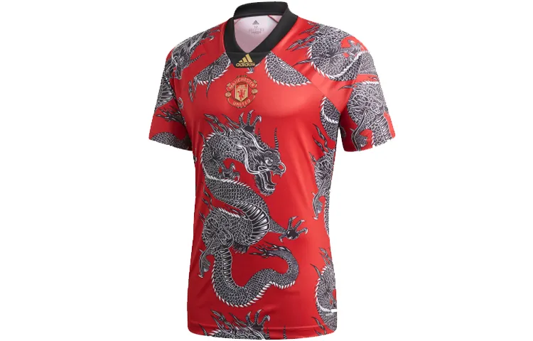 Adidas Manchester United T-Shirts Men's Crew Neck Moderate Straight Fit
