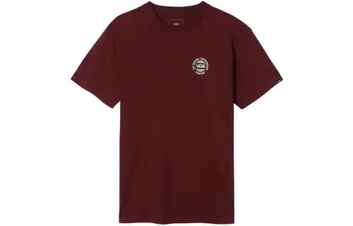 Vans Checker Circle T Shirts Men's Brown Red Crew Neck Moderate Straight Fit