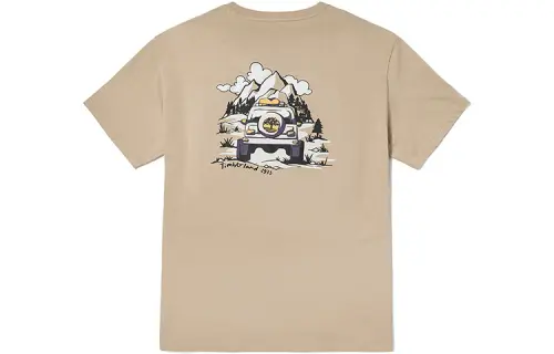 Timberland T Shirts Unisex Light Mud Crew Neck Moderate Straight Fit