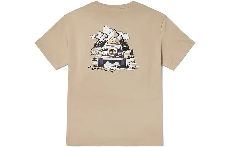 Timberland T Shirts Unisex Light Mud Crew Neck Moderate Straight Fit