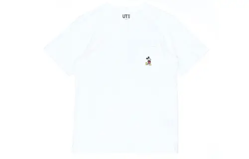 UNIQLO X Disney Co Brand T Shirts Unisex White Crew Neck Moderate Straight Fit