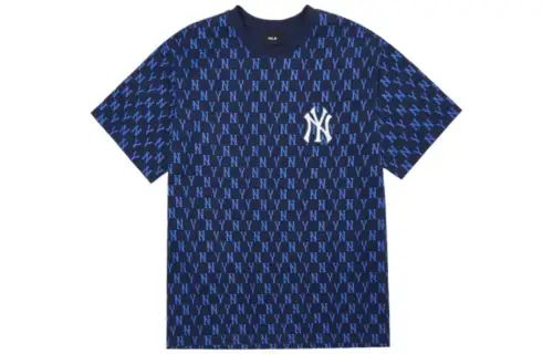 MLB T Shirts Unisex Dark Blue Crew Neck Moderate Straight Fit