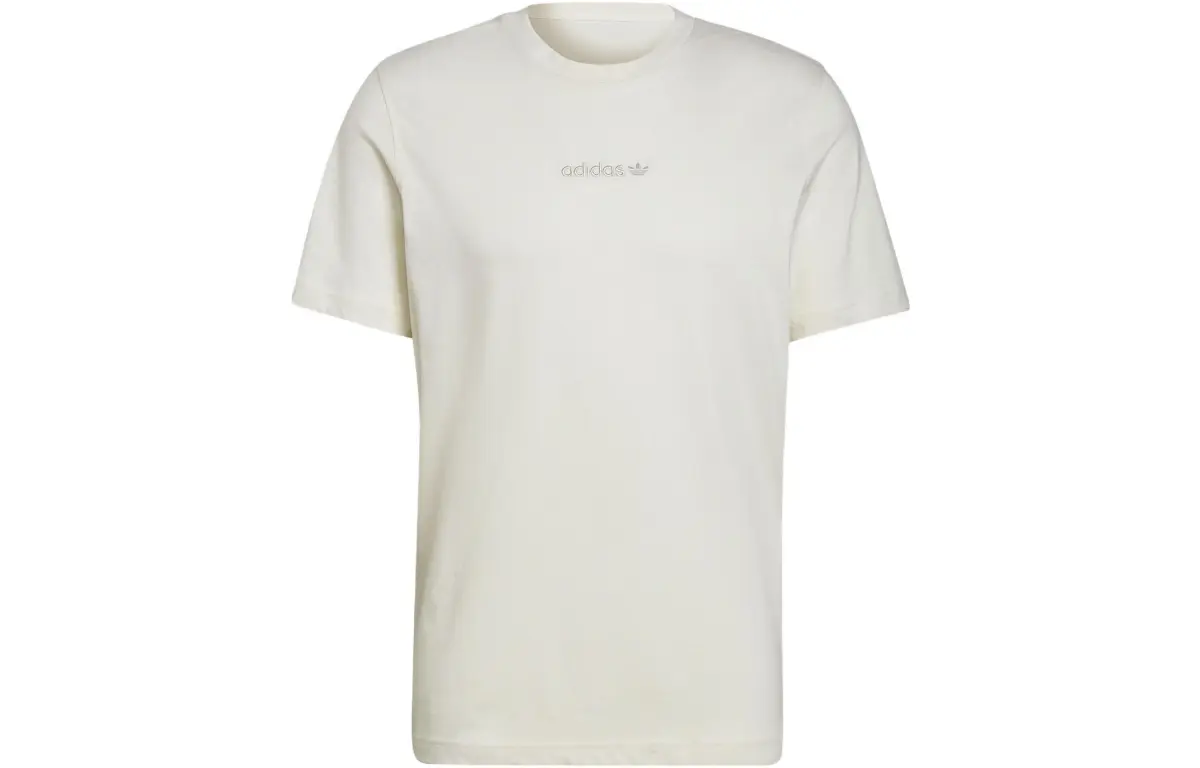 Adidas Originals T-Shirts Men's White Crew Neck Moderate Straight Fit