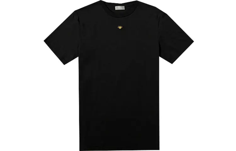 DIOR Quarterly New Products T Shirts Men's Black Crew Neck Moderate Straight Fit
