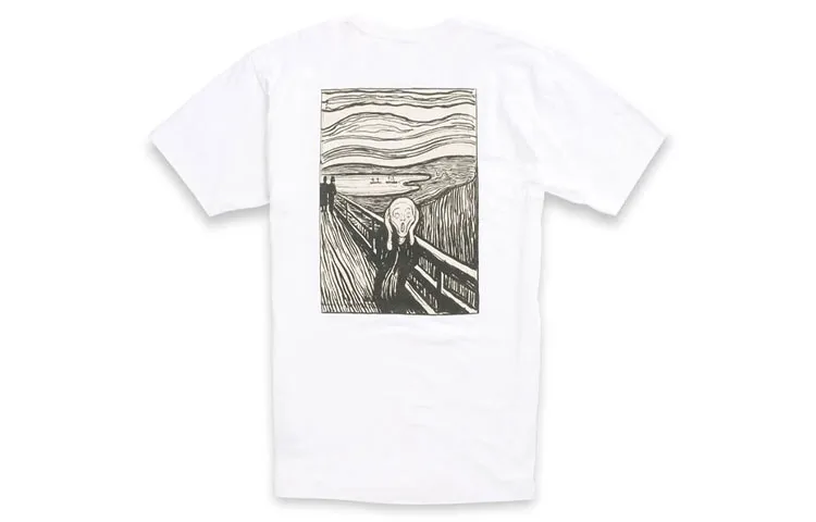 Vans X MoMA Munch T-Shirts Unisex White Crew Neck Moderate Straight Fit