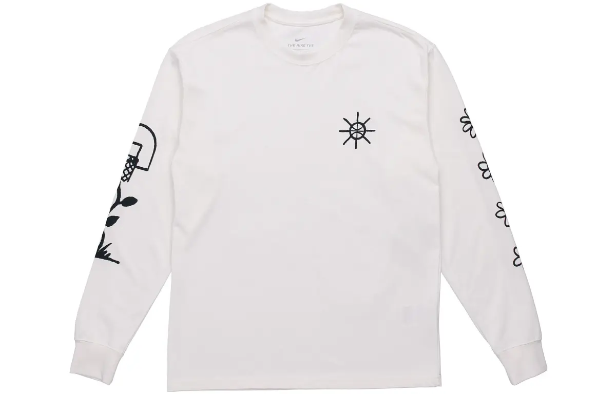 Nike T-Shirts Men's White Crew Neck Moderate Straight Fit