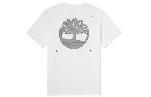 Timberland T Shirts Men's White Crew Neck Moderate Straight Fit
