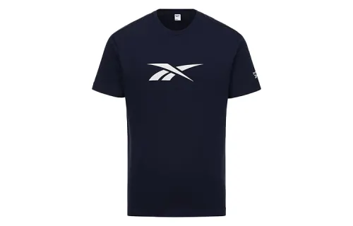 Reebok T Shirts Men's Dark Blue Crew Neck Moderate Straight Fit